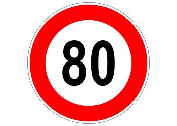 Adhesive sign: 80 km/h red reflective