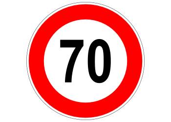 Adhesive sign: 70 km/h red reflective