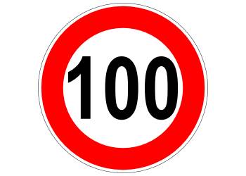 Adhesive sign: 100 km/h red reflective
