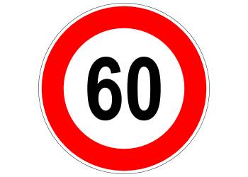 Adhesive sign: 60 km/h red reflective
